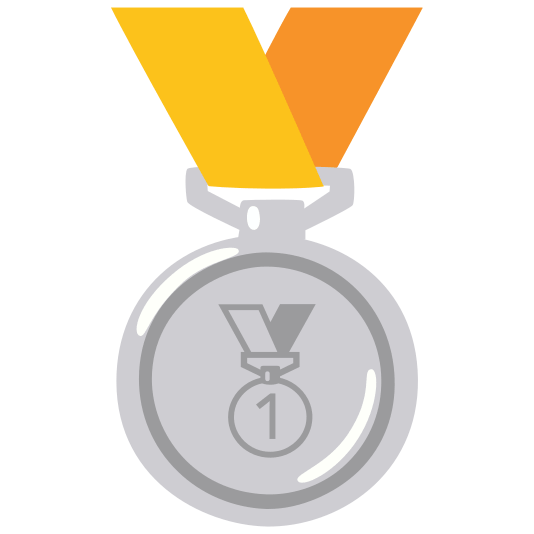 second place medal first place medal