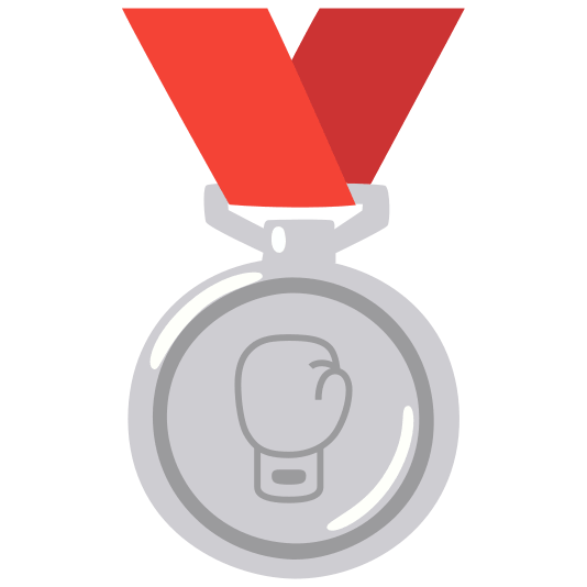 second place medal boxing glove