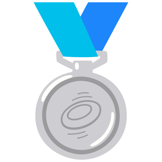 second place medal flying disc