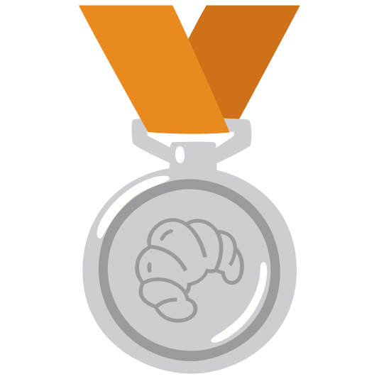 second place medal croissant