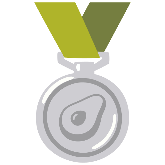 second place medal avocado