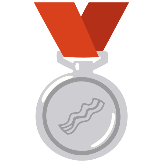 second place medal bacon