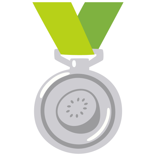second place medal kiwifruit