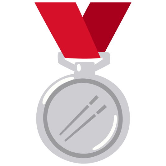 second place medal chopsticks