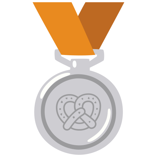second place medal pretzel