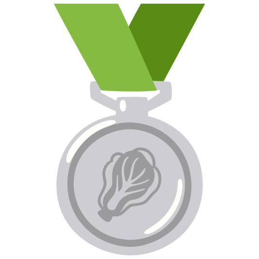 second place medal leafy green