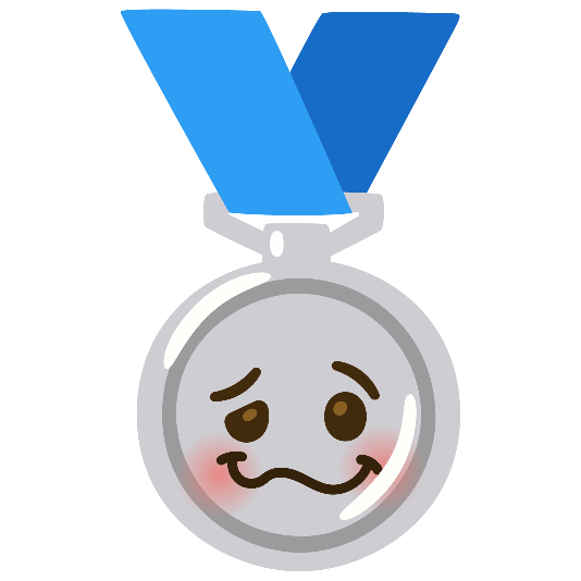 second place medal woozy face