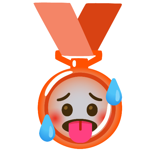 second place medal hot face