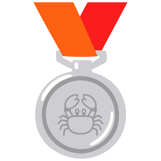 second place medal crab
