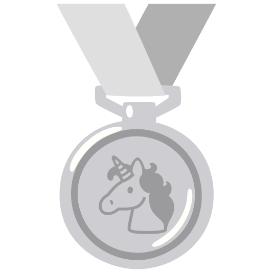 second place medal unicorn face