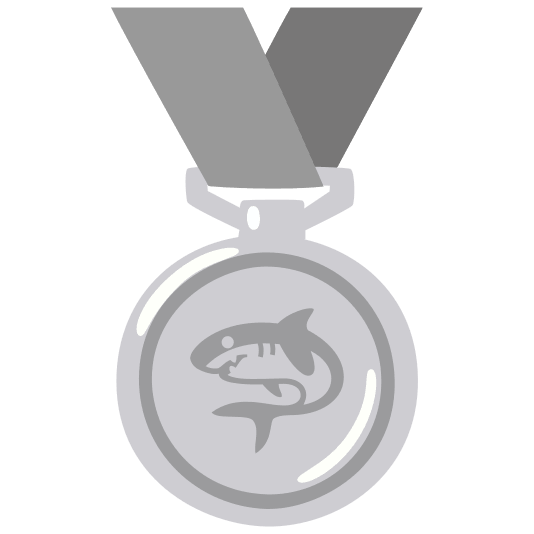second place medal shark
