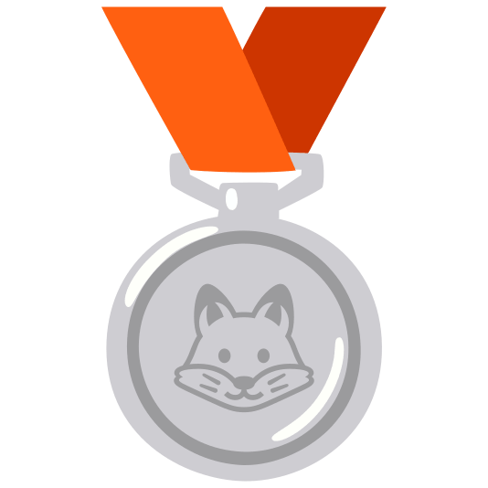 second place medal fox face