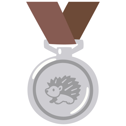 second place medal hedgehog