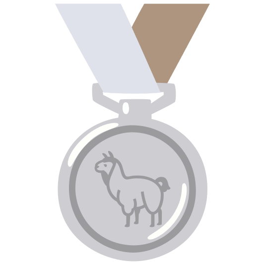 second place medal llama