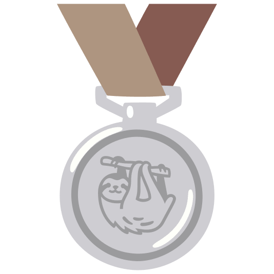 second place medal sloth
