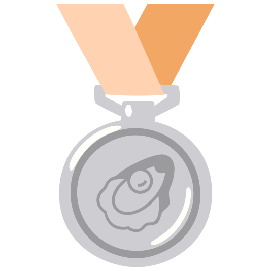 second place medal oyster