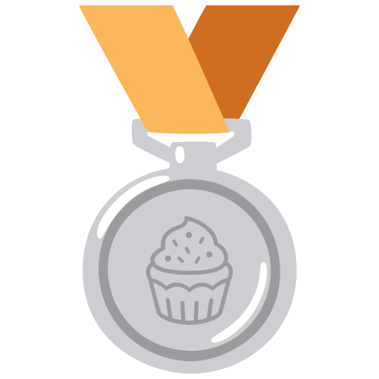 second place medal cupcake