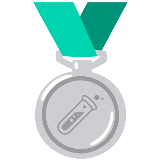 second place medal test tube