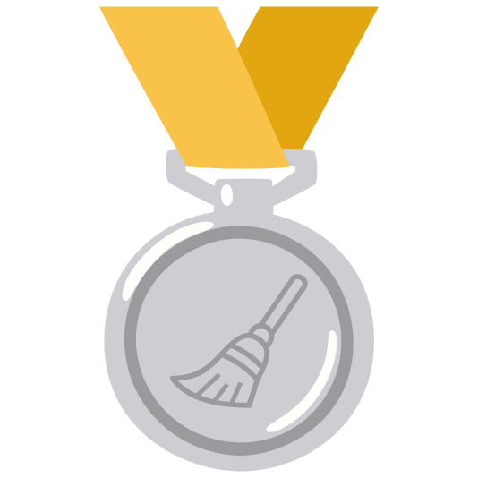 second place medal broom
