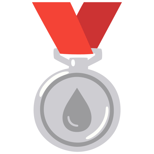 second place medal drop of blood