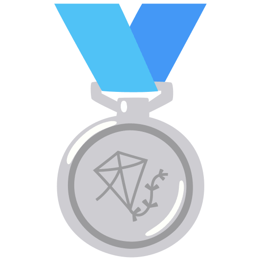 second place medal kite