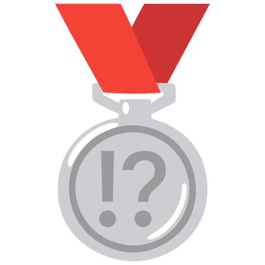 second place medal interrobang