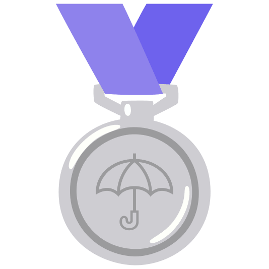 second place medal umbrella