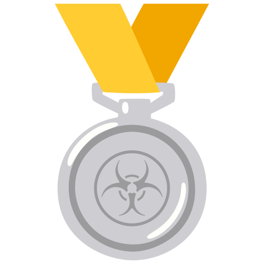 second place medal biohazard sign