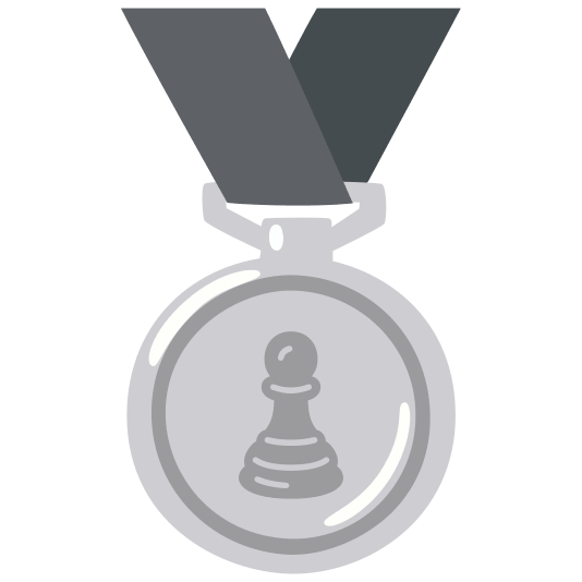 second place medal chess pawn