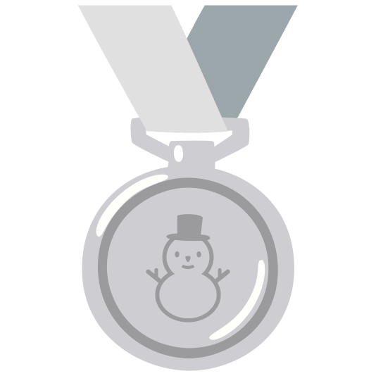 second place medal snowman without snow