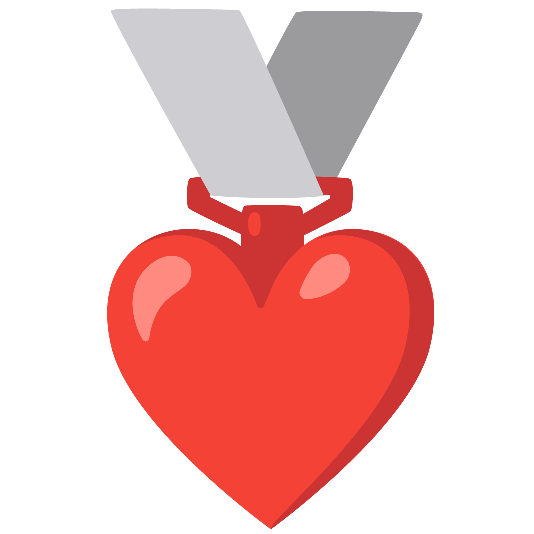 second place medal heart