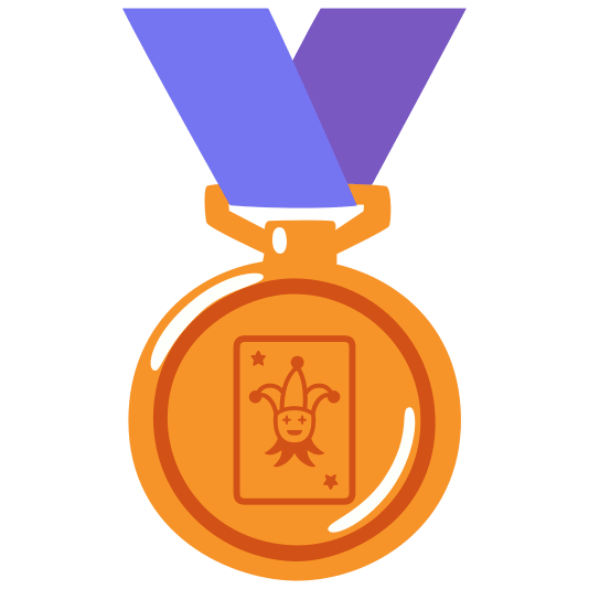 third place medal black joker