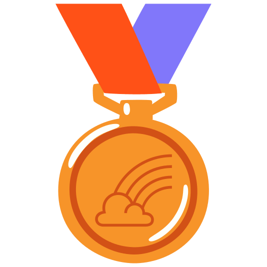 third place medal rainbow