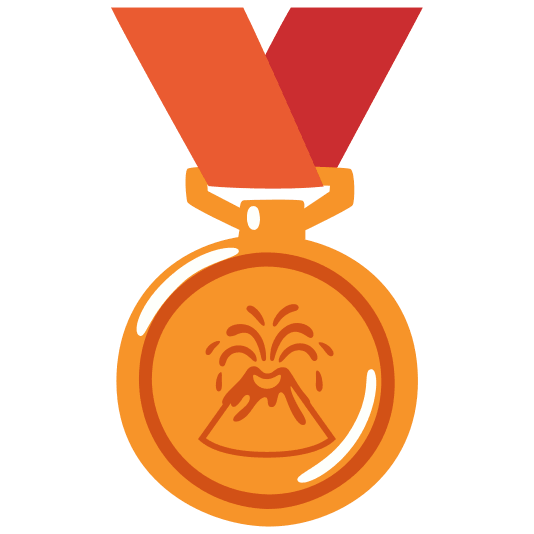 third place medal volcano