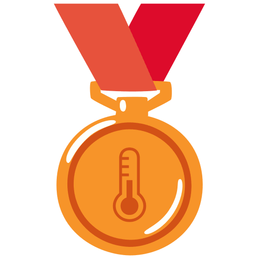 third place medal thermometer