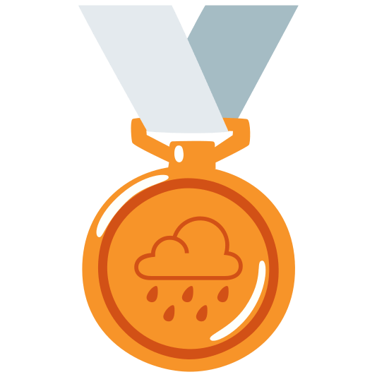 third place medal rain cloud