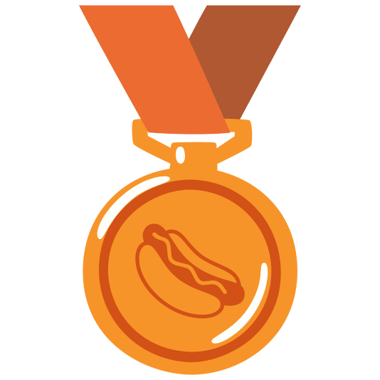 third place medal hotdog