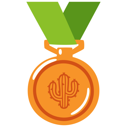 third place medal cactus
