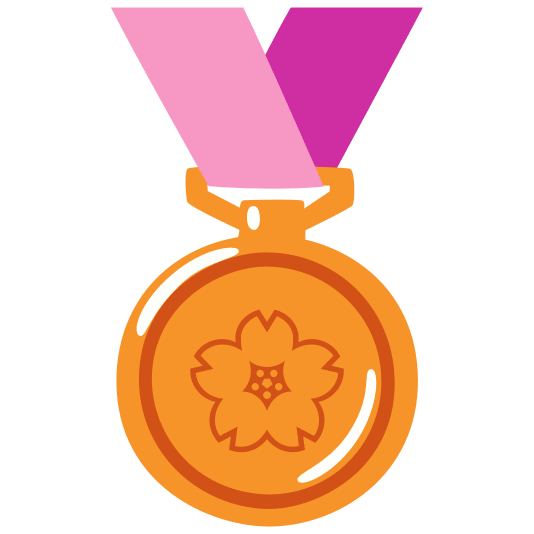 third place medal cherry blossom