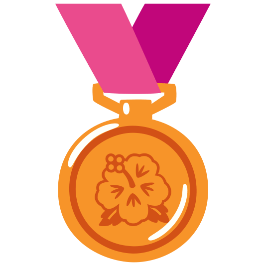 third place medal hibiscus