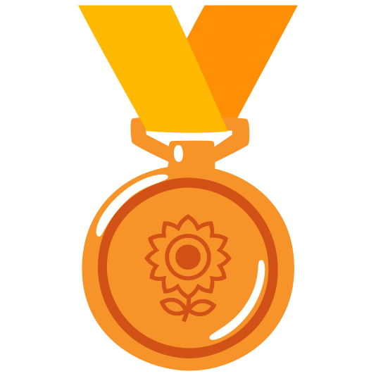 third place medal sunflower