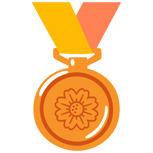 third place medal blossom