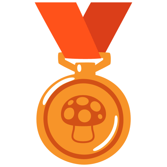 third place medal mushroom