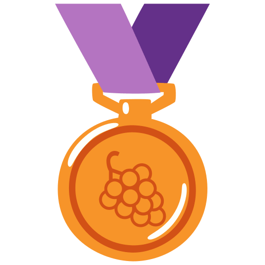 third place medal grapes