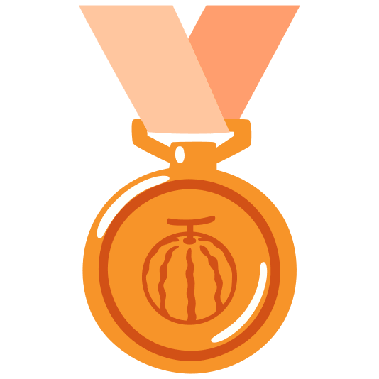 third place medal melon