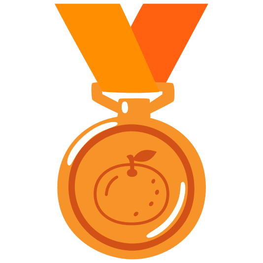 third place medal tangerine