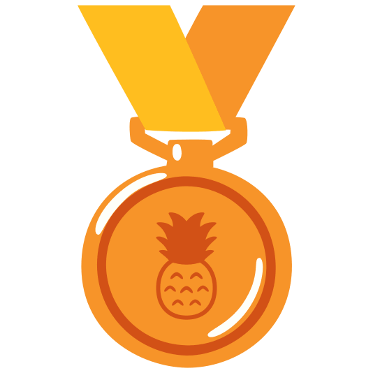 third place medal pineapple