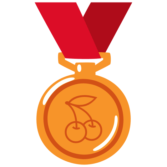 third place medal cherries