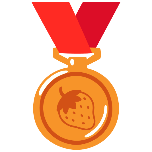 third place medal strawberry