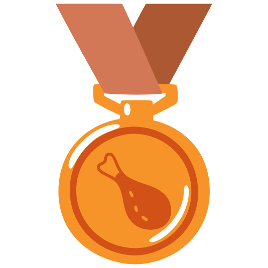 third place medal poultry leg